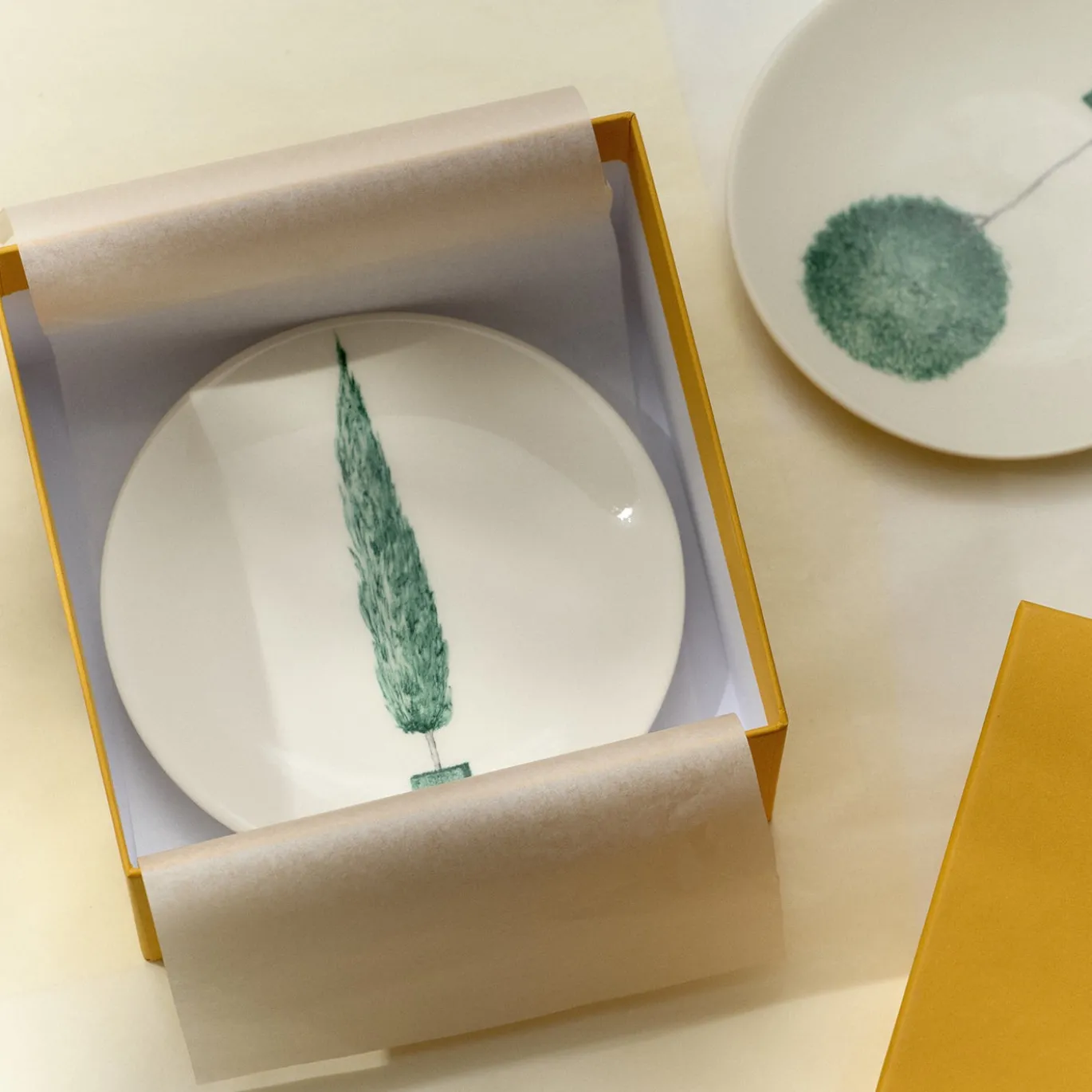 Set di 4 Piatti da Pane Jardin à l'Italienne in Ceramica Verde