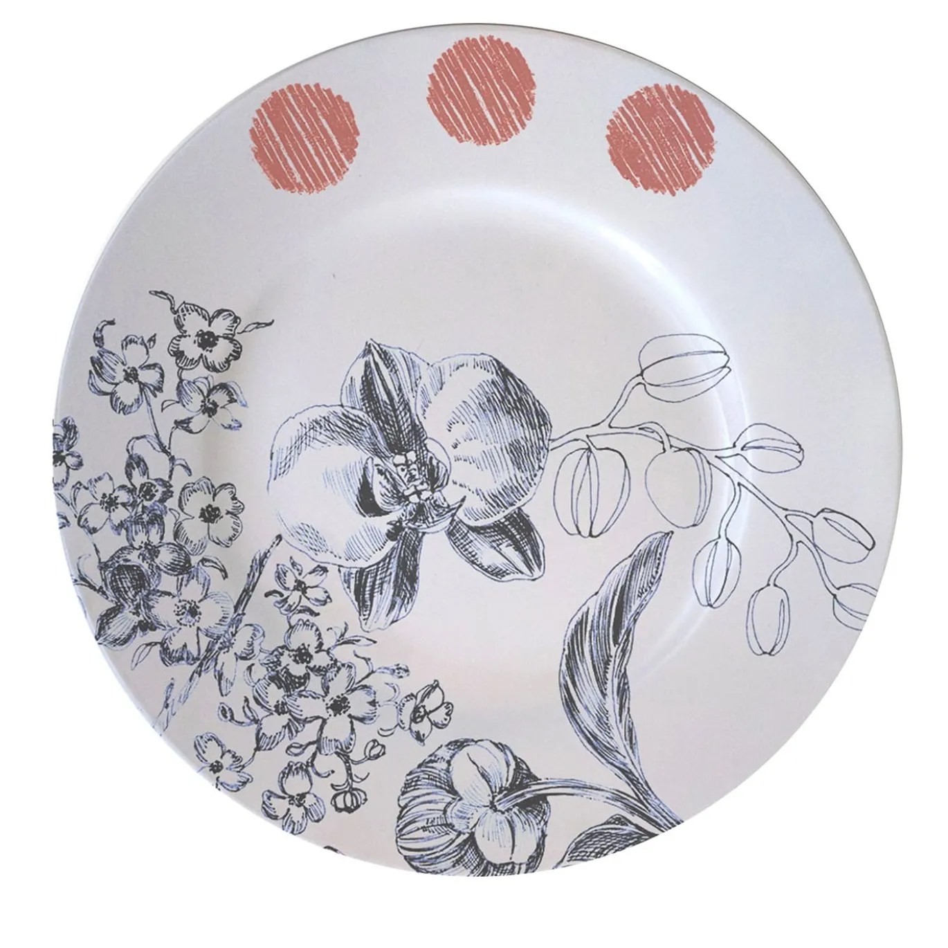 Set di 2 piatti da pane Maria Antonietta nero e rosso