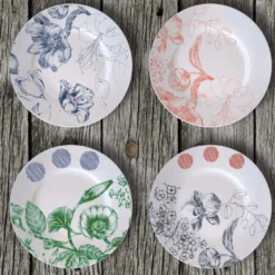 Set di 2 piatti da pane Maria Antonietta rosso