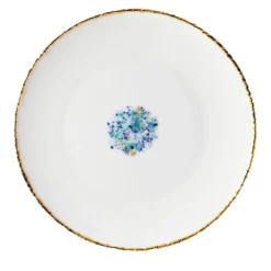 Set di 2 piatti da portata in marmo blu e bianco con bordo screziato