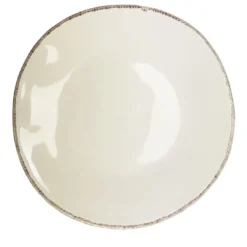 Set di 6 piatti da portata rotondi bianco sporco Materia