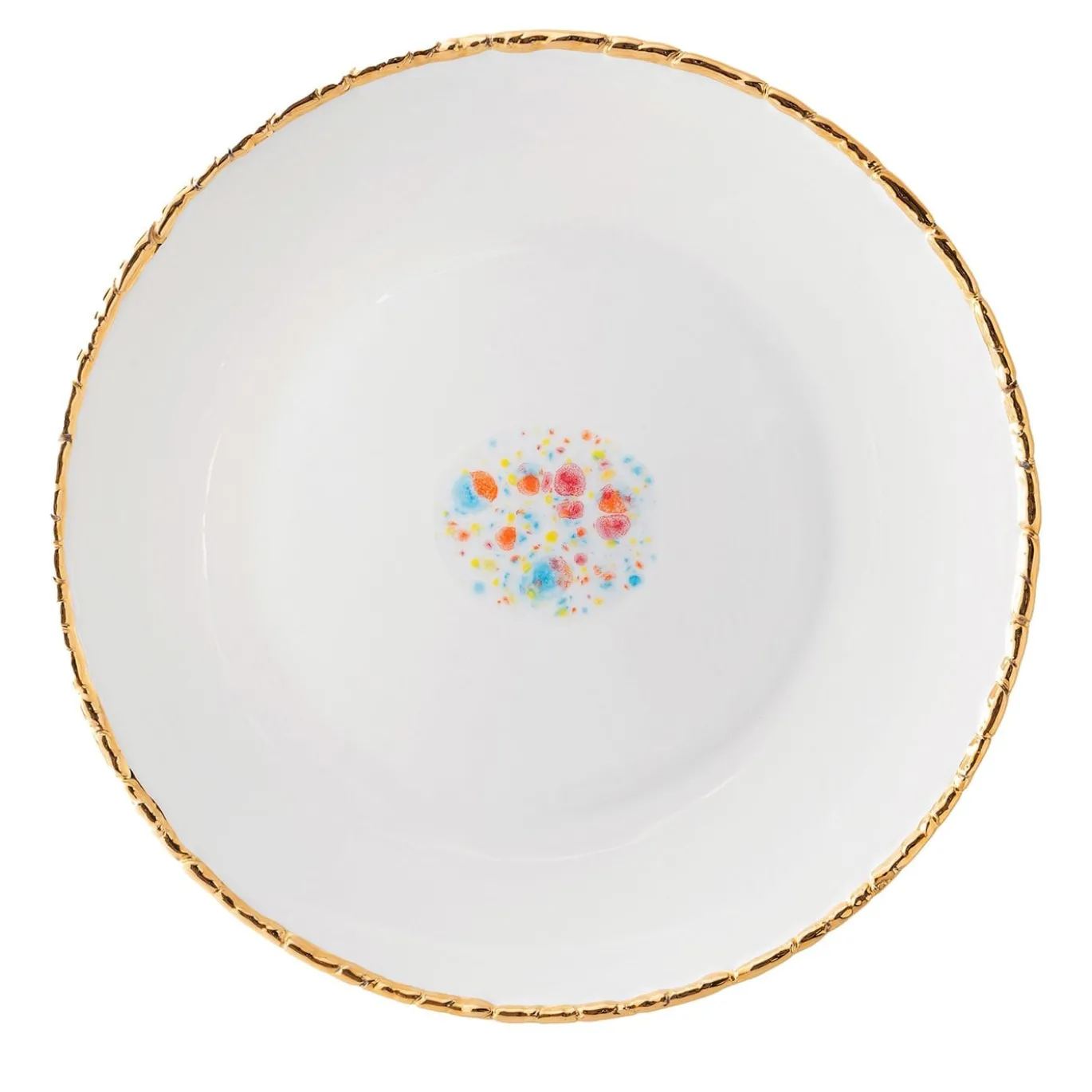 Set di 2 piatti da pranzo Confetti con bordo crepato