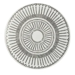 Set di 2 piatti da pranzo Grafismi in bianco e nero #3