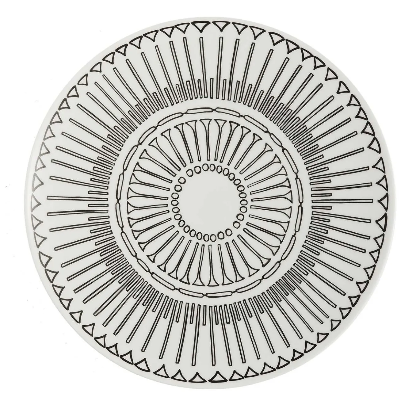 Set di 2 piatti da pranzo Grafismi in bianco e nero #3