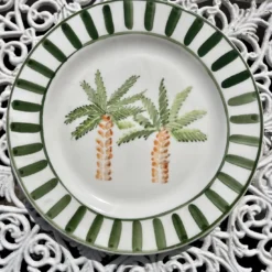 Set di 6 piatti da pranzo in ceramica con palme di Marrakech