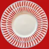 Set di 12 piatti da pranzo in ceramica rossa