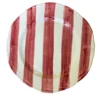 Set di 4 piatti da pranzo in ceramica dipinti a mano con strisce rosse