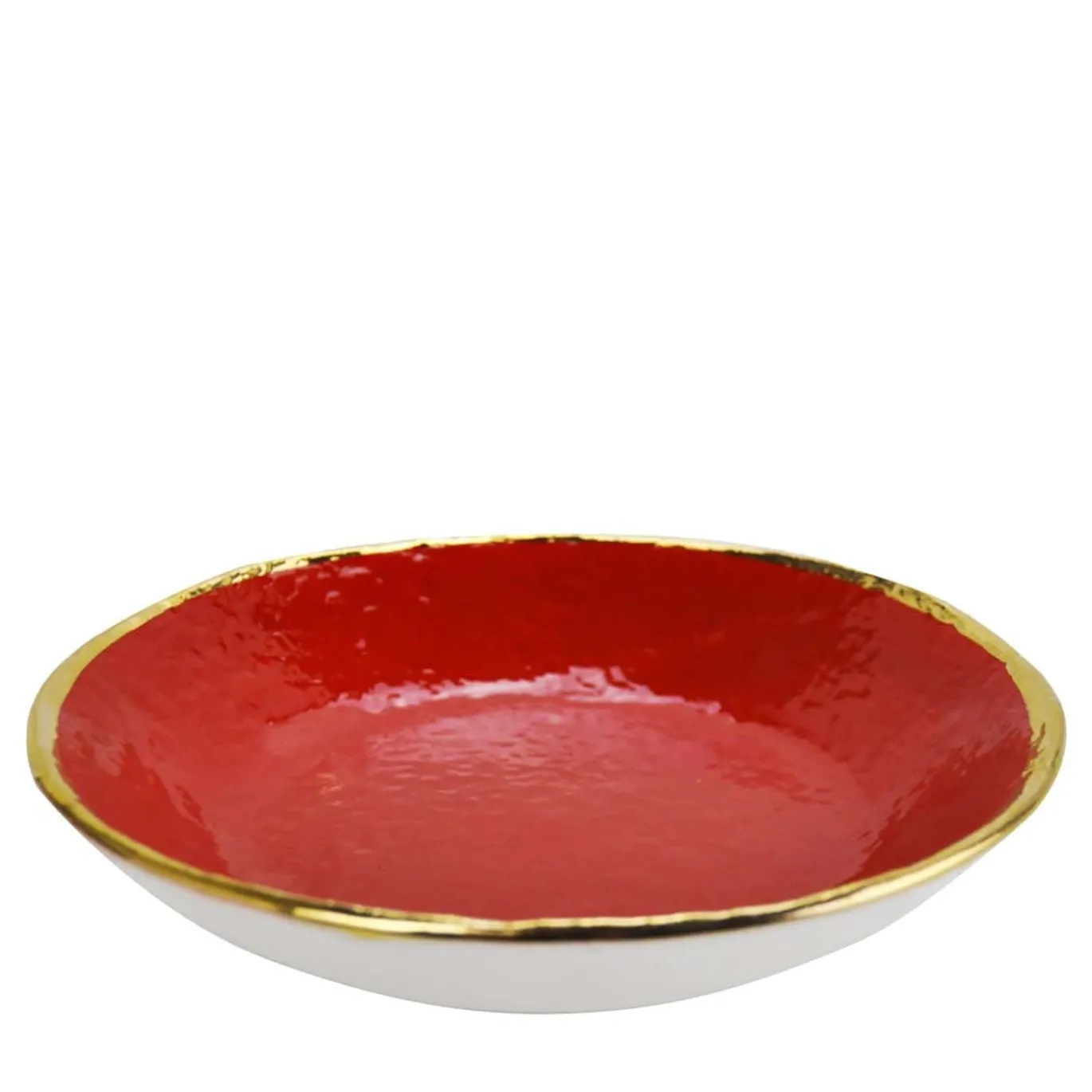 Set di 6 piatti da risotto Preta Oro rosso e oro 30cm