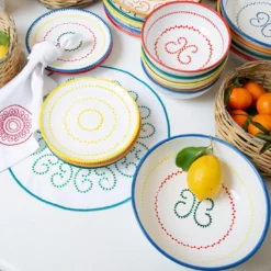 Set di 4 piatti da zuppa in ceramica verde Luminaria