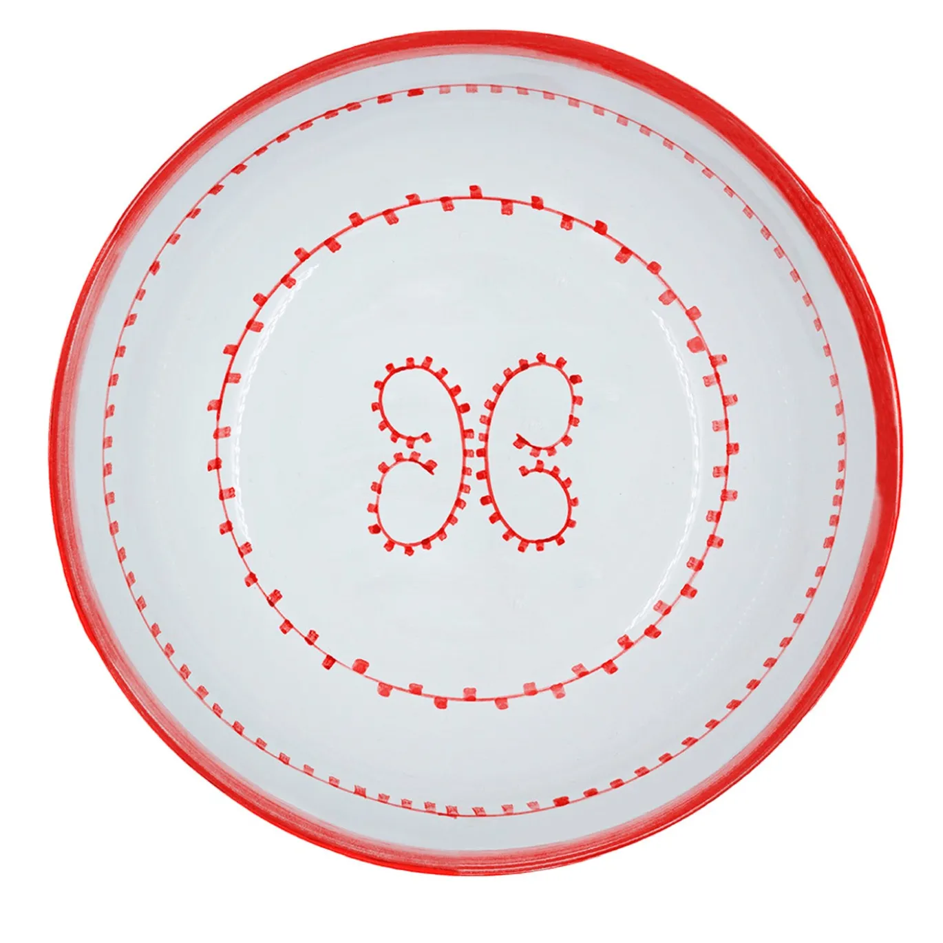 Set di 4 Piatti da Zuppa in Ceramica Rossa Luminaria