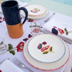 Set di 4 piatti dessert in ceramica rossa Gioia