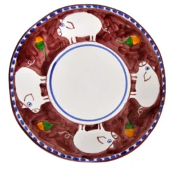 Set di 6 piatti di carica rotondi prugna Cortile 38 cm