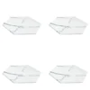 Set di 4 piatti esagonali in marmo bianco Carrara