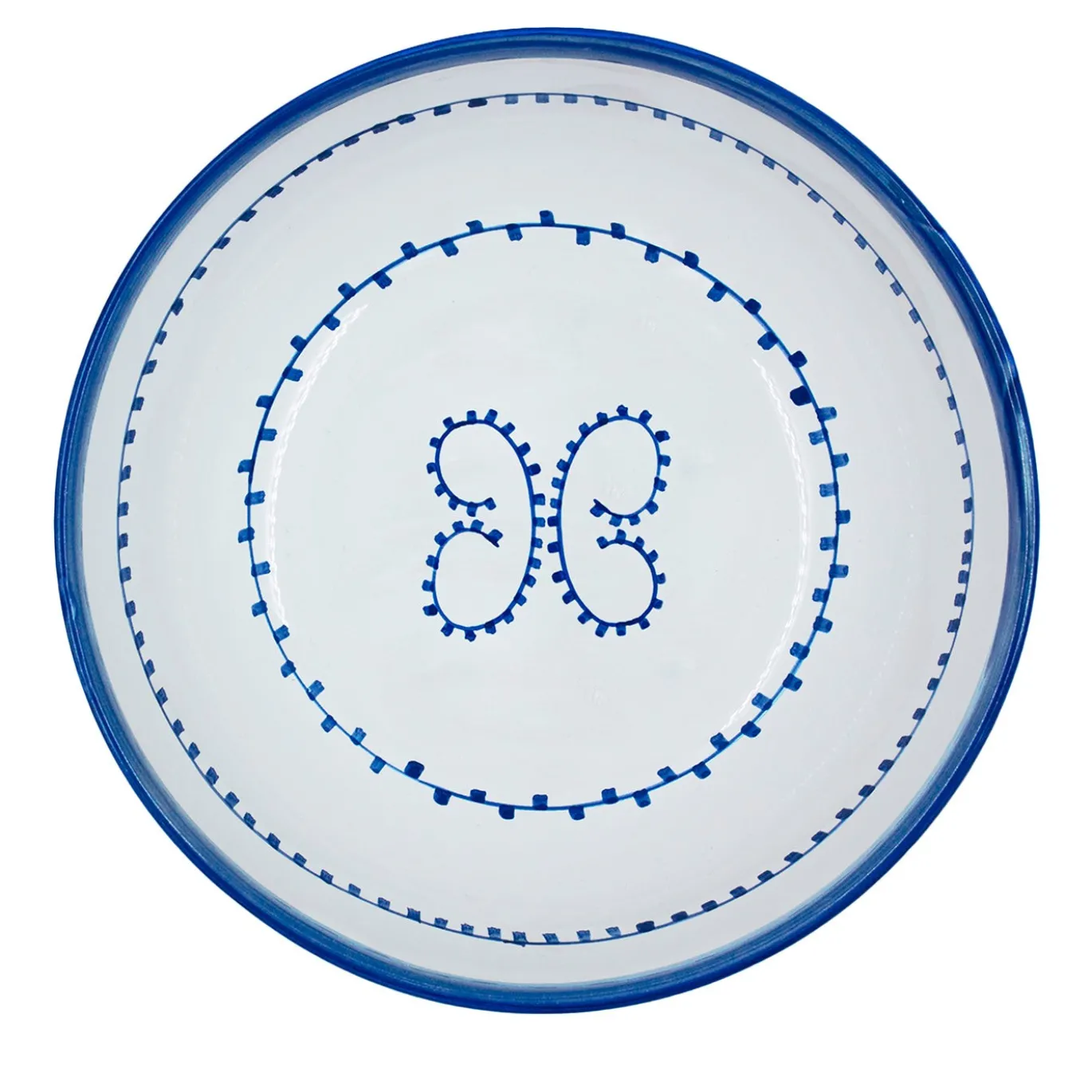 Set di 4 piatti fondi in ceramica blu chiaro Luminaria