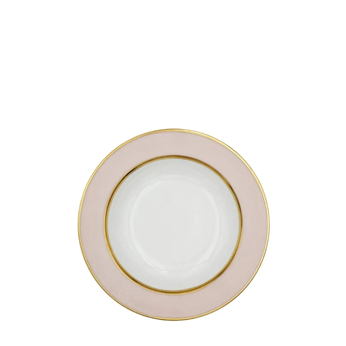 Set di 4 piatti fondi in porcellana rosa pastello