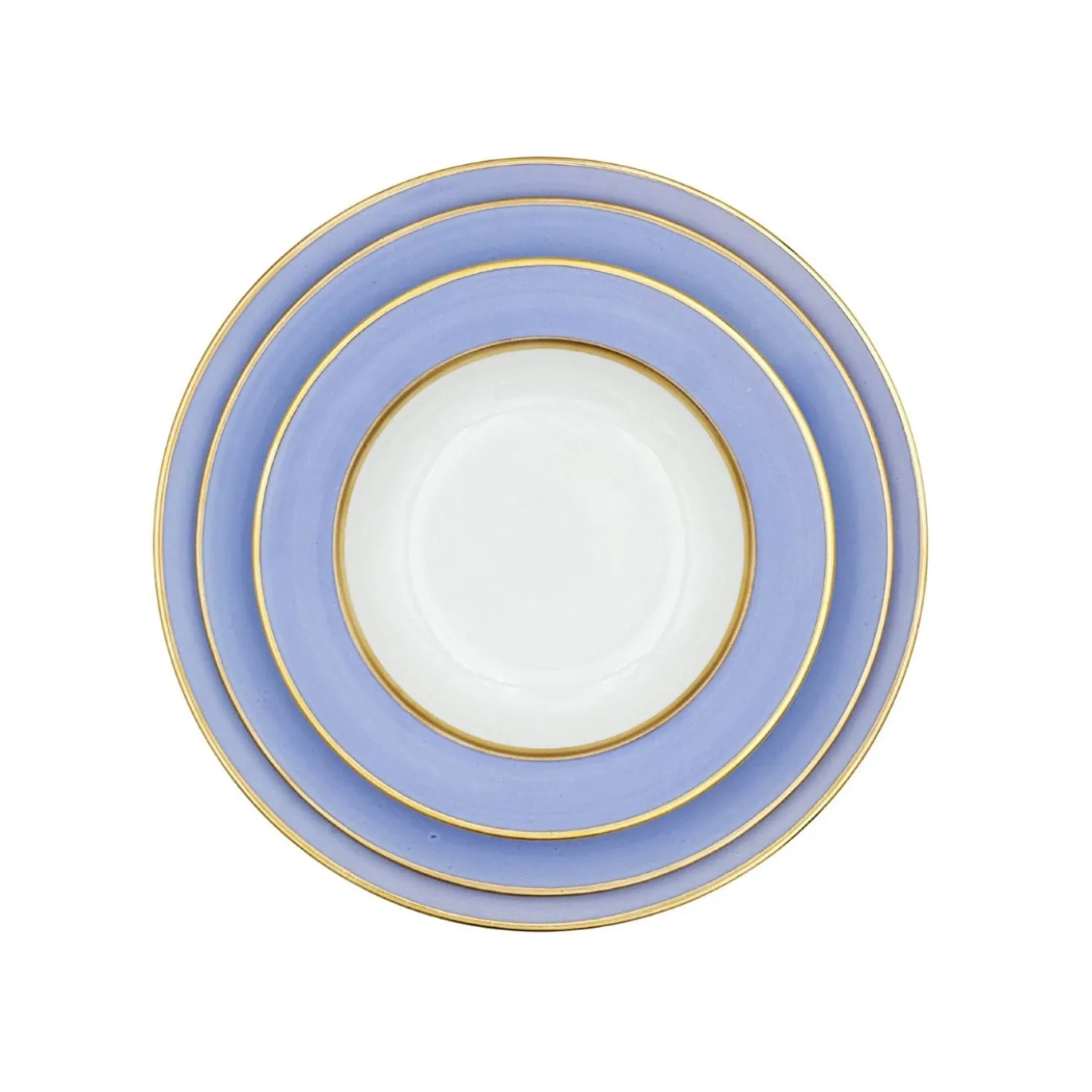 Set di 4 piatti fondi in porcellana viola pastello