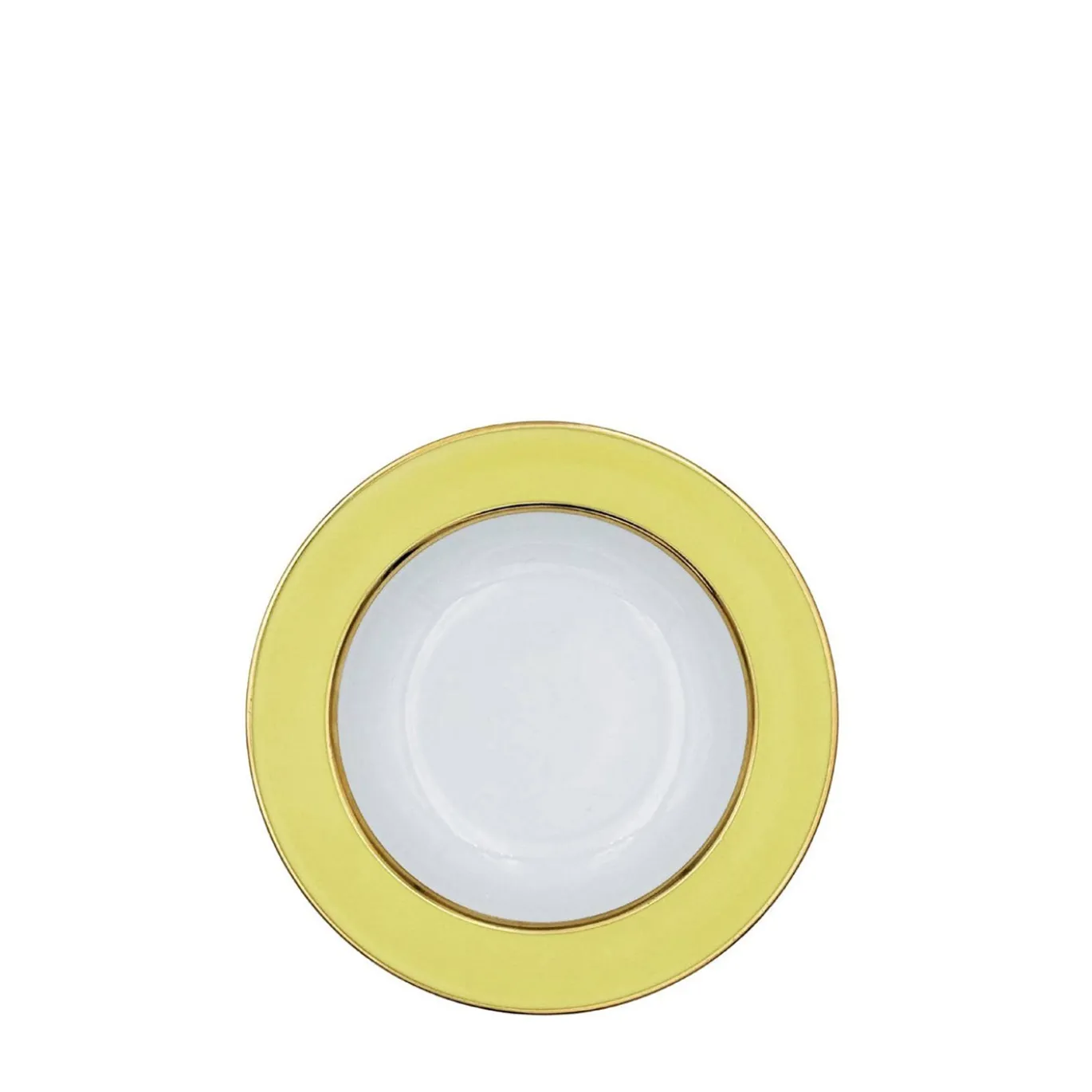 Set di 4 piatti fondi in porcellana giallo pastello