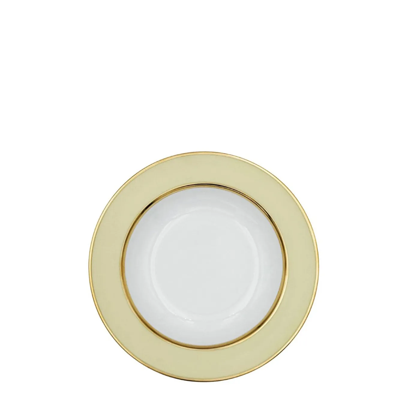 Set di 4 piatti fondi in porcellana crema pastello