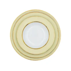Set di 4 piatti fondi in porcellana crema pastello