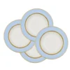 Set di 4 piatti fondi in porcellana celeste pastello