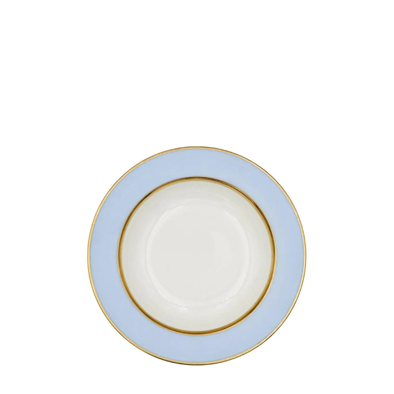 Set di 4 piatti fondi in porcellana celeste pastello