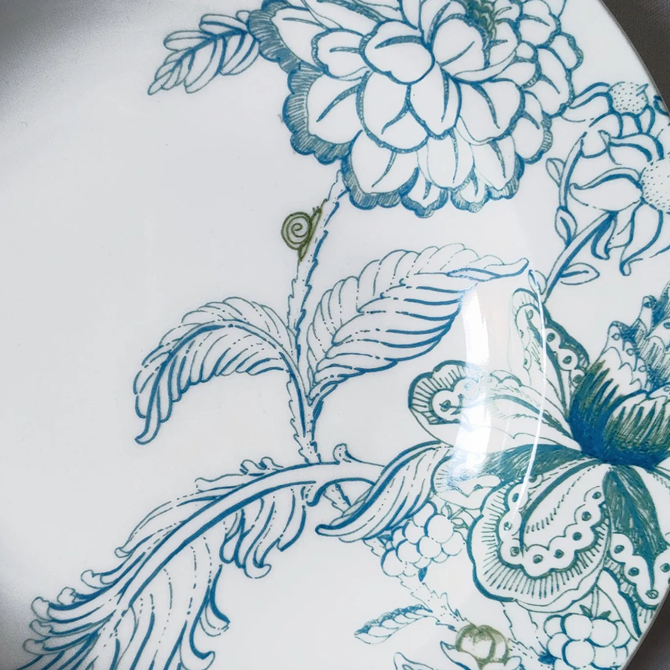 Set di 2 piatti fondi in porcellana Florian azzurro #1