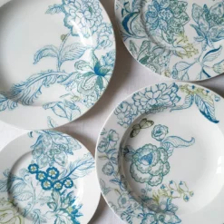 Set di 2 piatti fondi in porcellana Florian azzurro #1