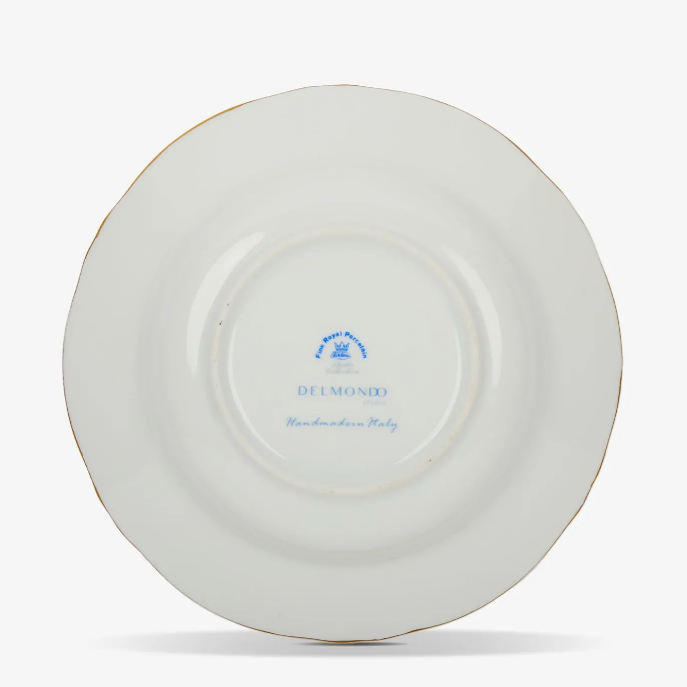Set di 6 piatti fondi Limone in porcellana e oro realizzati a mano