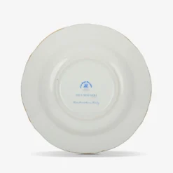 Set di 6 piatti fondi Rosa Paris in porcellana e oro realizzati a mano