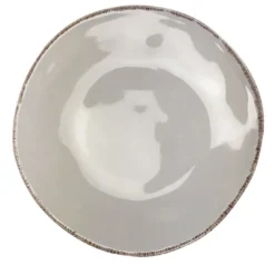 Set di 6 Piatti Fondi Rotondi Grigio Chiaro Materia