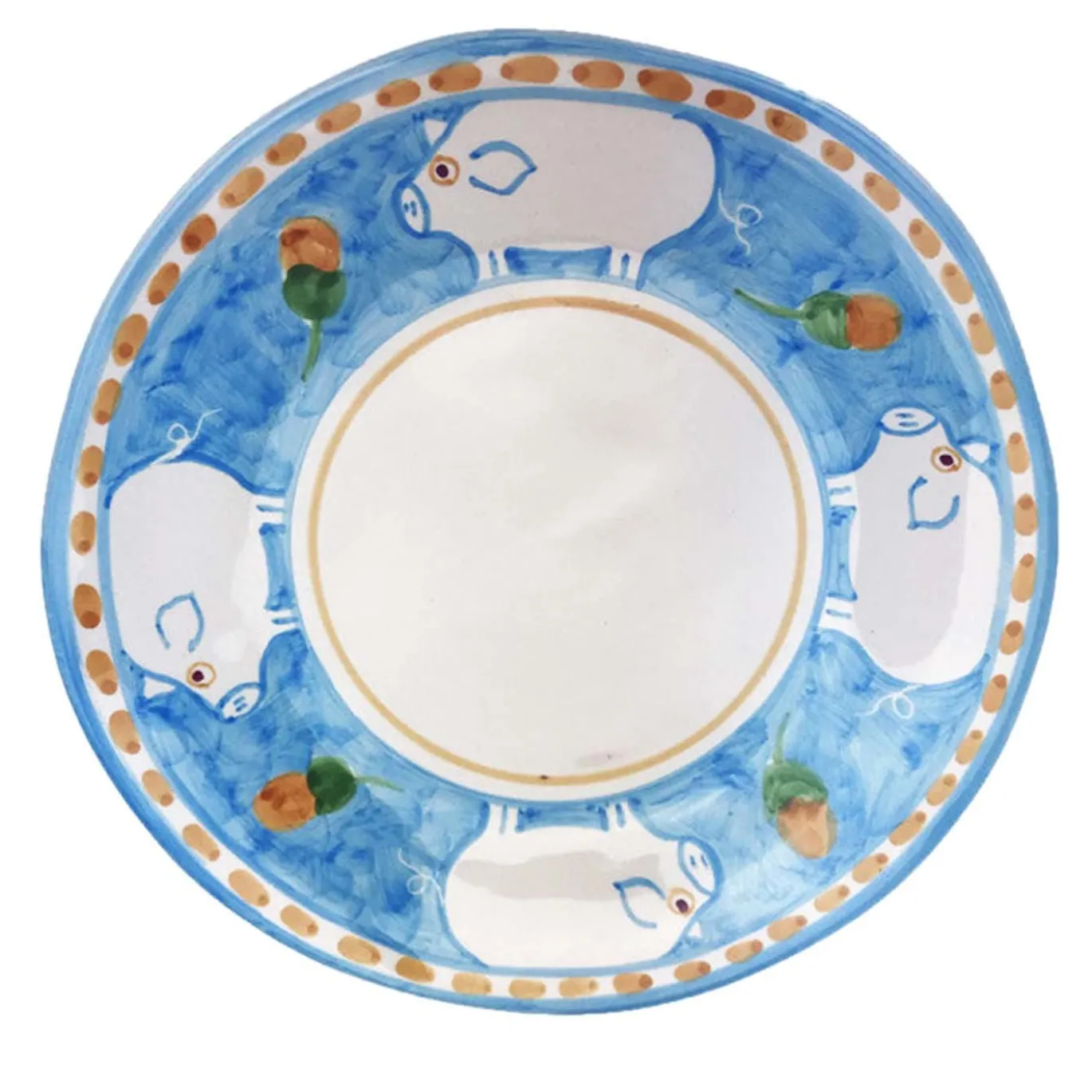 Set di 6 piatti fondi tondi azure Cortile 38cm