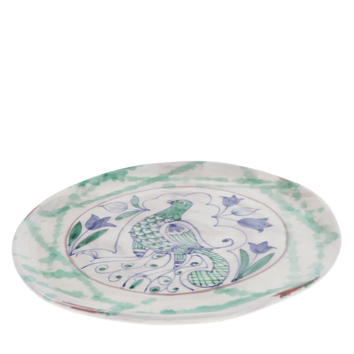 Set di 4 piatti in ceramica Pavone