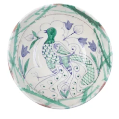 Set di 4 piatti in ceramica Pavone