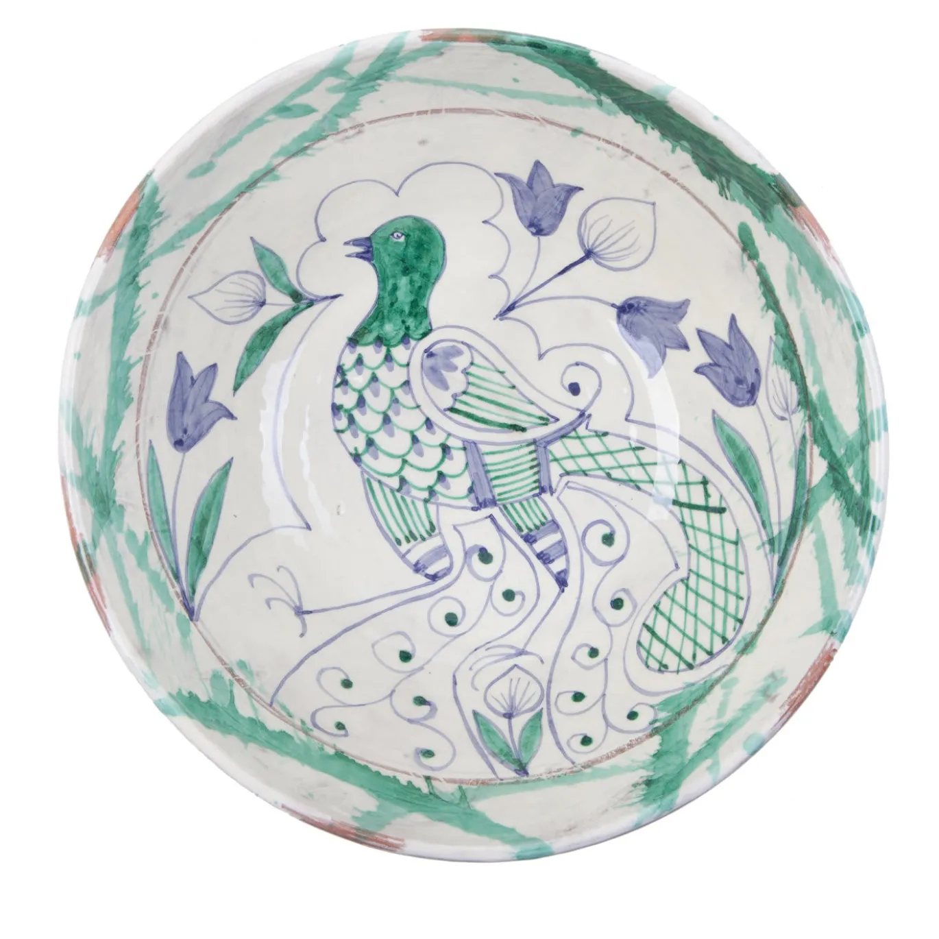 Set di 4 piatti in ceramica Pavone