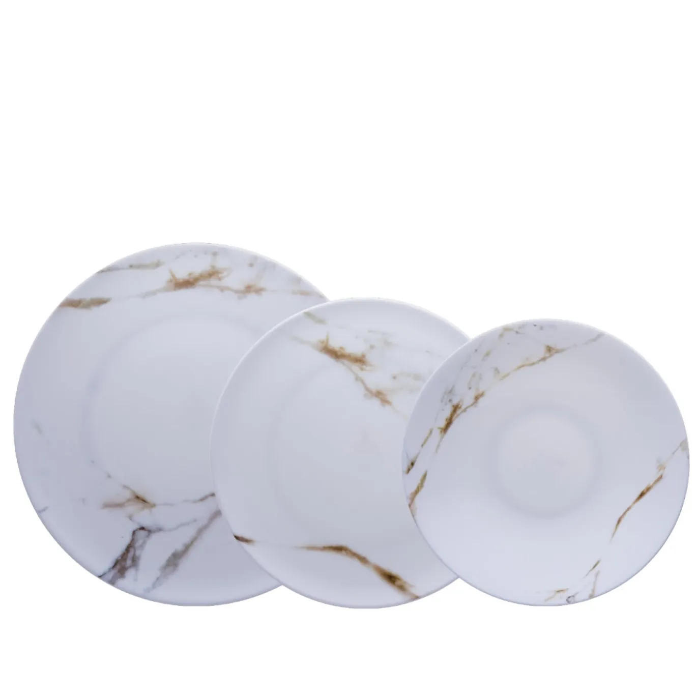 Set di 3 piatti Marmo