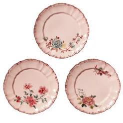 Set di 3 Piattini da Dessert Veranda Rosa