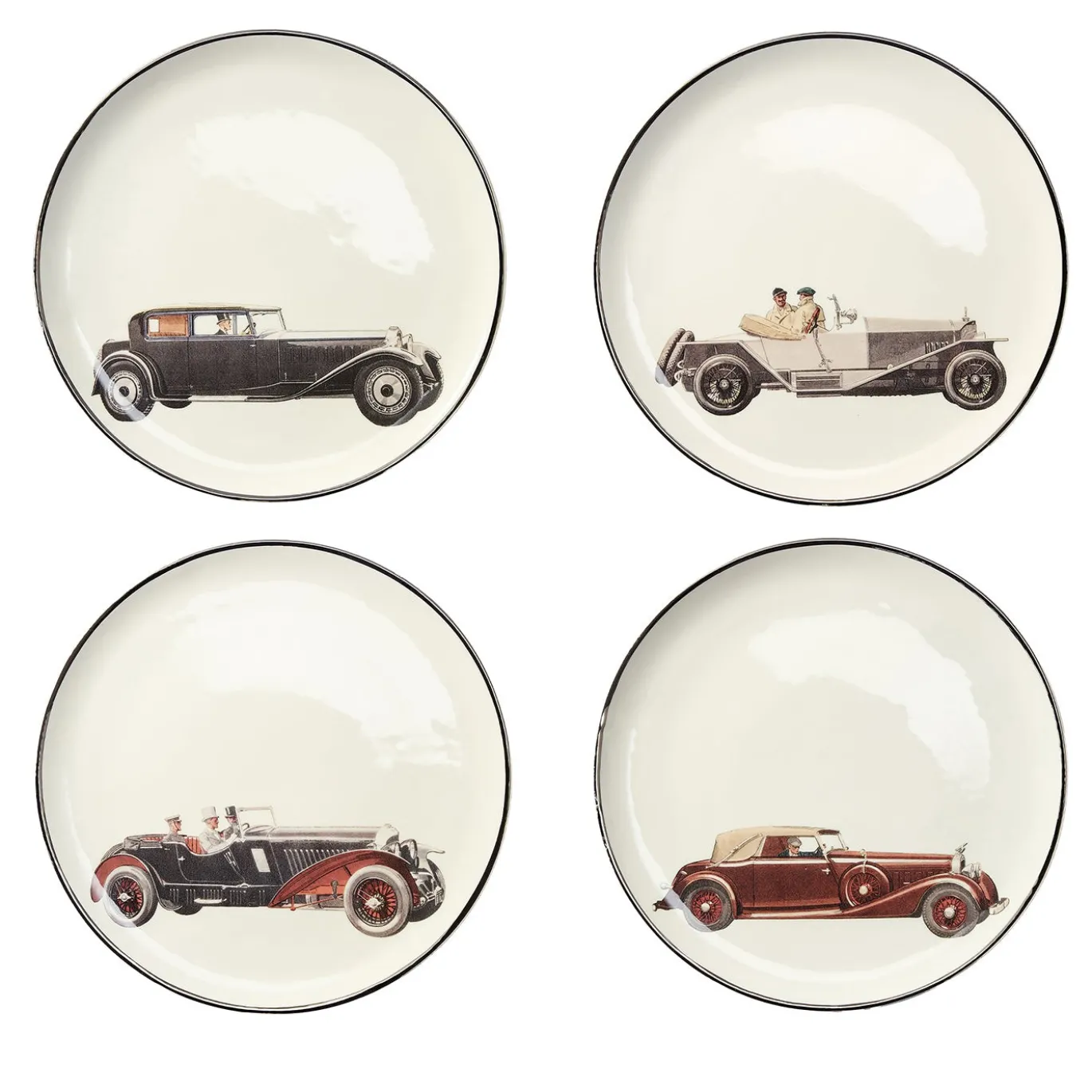 Set di 4 Piatti Piani Auto d�Epoca #1