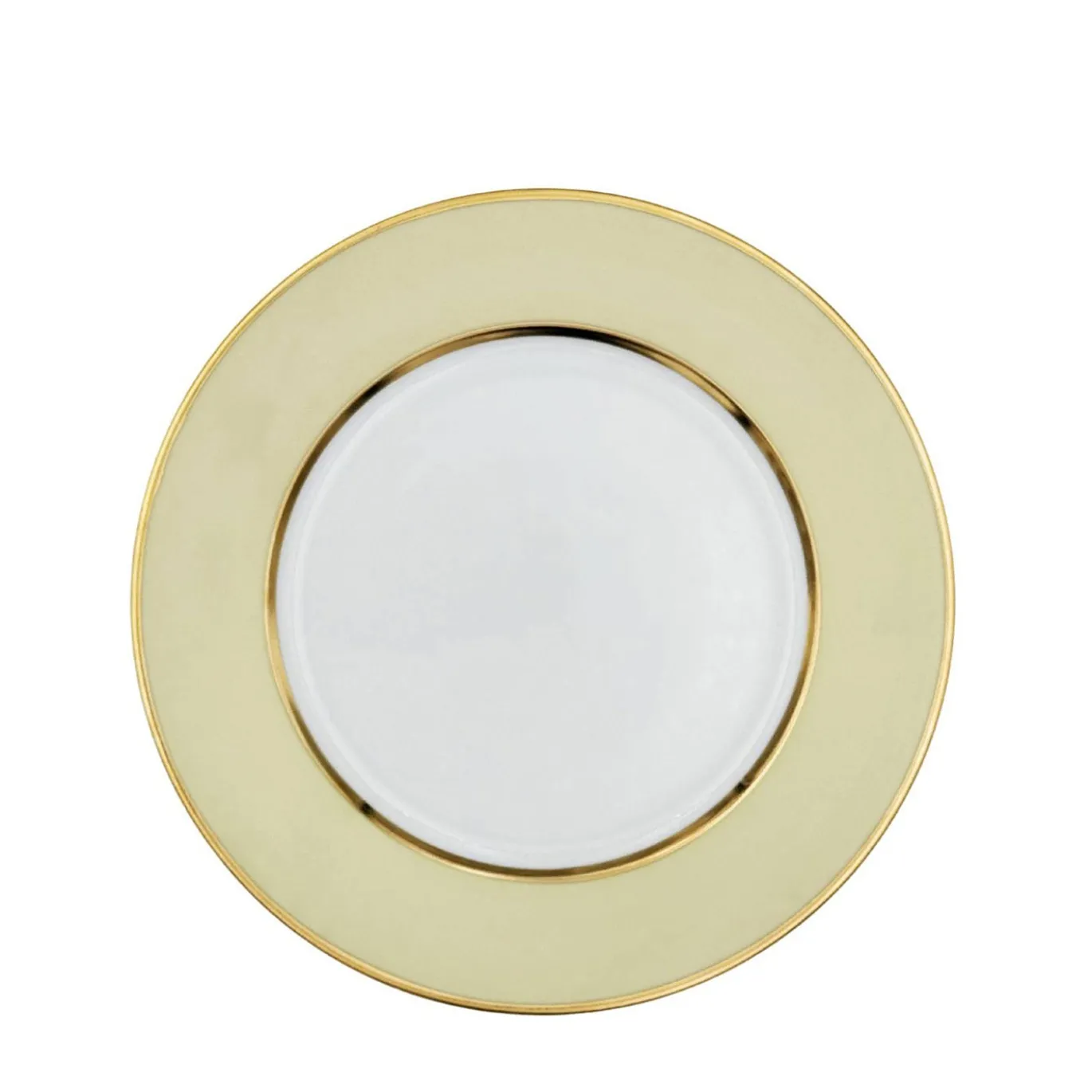 Set di 4 piatti piani in porcellana crema pastello