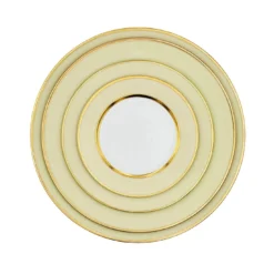 Set di 4 piatti piani in porcellana crema pastello