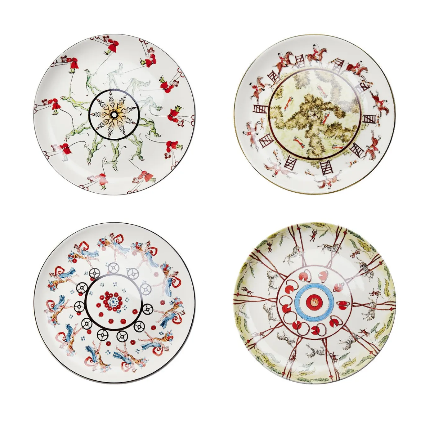 Set di 4 Piatti Piani Play in Ceramica - Story #1