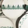 Set di 4 piatti piani rotondi Jardin à l'Italienne in ceramica verde