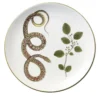 Set di 3 Piatti Piani Serpi #1 in Ceramica Bianca