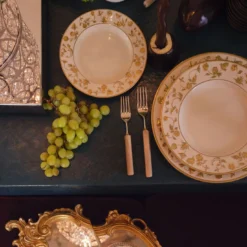 Set di 4 piatti piani Taormina Oro