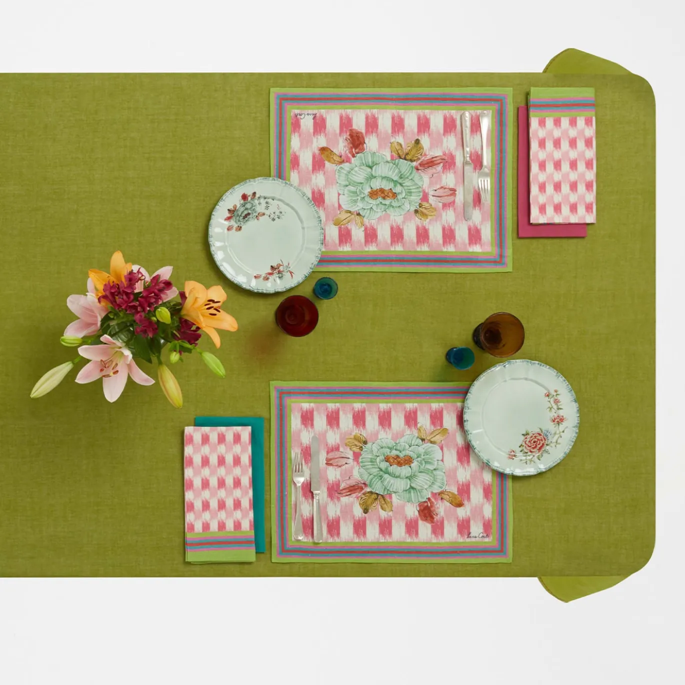 Set di 3 Piatti Piani Veranda Celadon