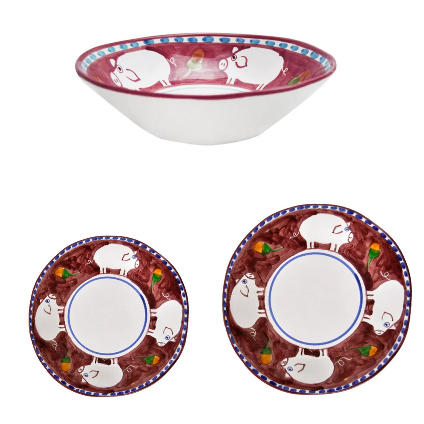 Set di piatti prugna da 18 pezzi Cortile