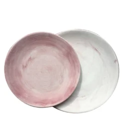 Set di 2 piatti rosa