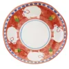 Set di 6 piatti rotondi rossi da portata Cortile 38cm