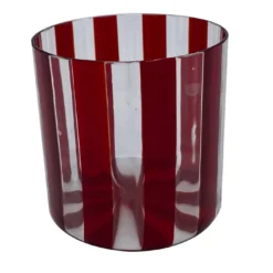 Set di 2 piccoli bicchieri da acqua rossi a coste