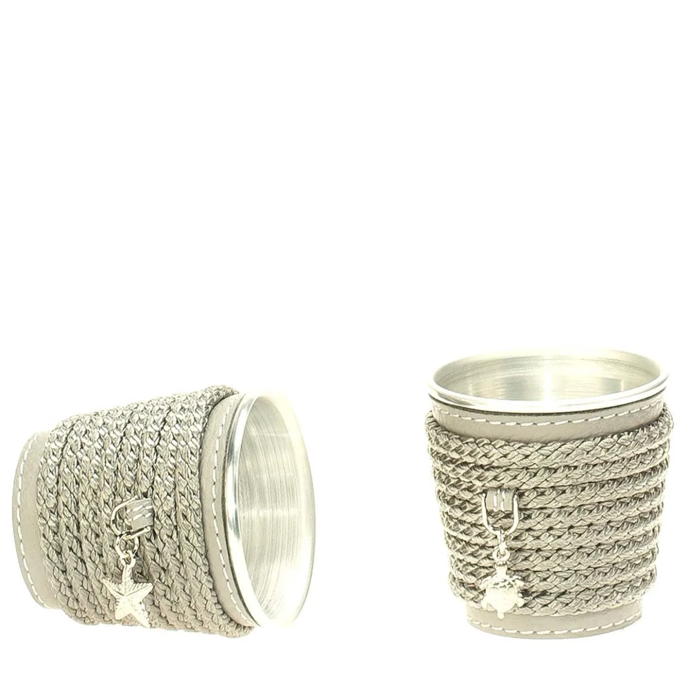 Set di 6 portabicchieri in alluminio grigio