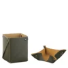Set di portacartine in pelle oliva e senape e Miu Box